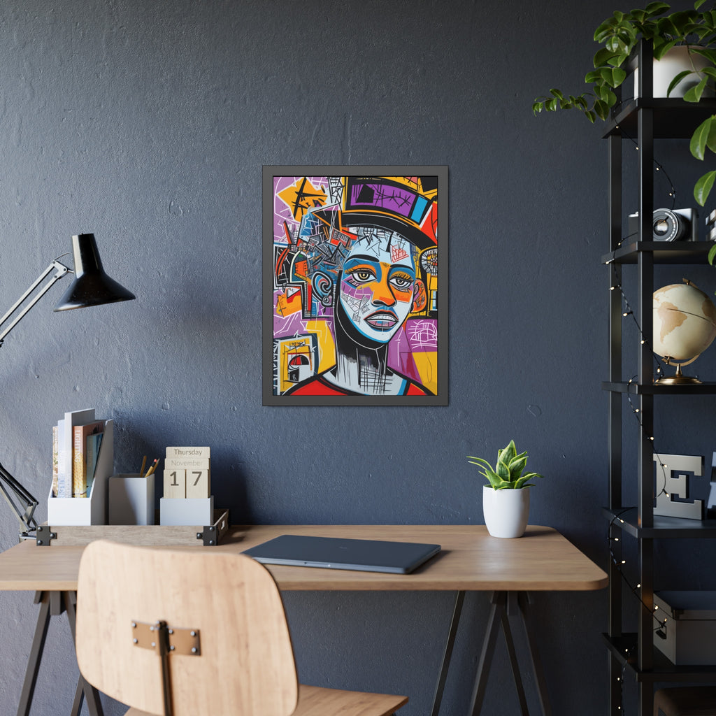 Framed Poster — Colorful Urban Abstract Portrait Wall Art