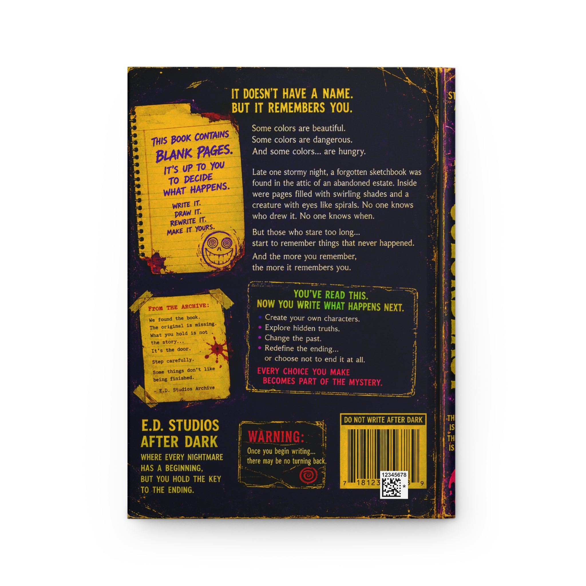 Colorbeast Horror Illustration Hardcover Journal | Neon Creepy Monster Notebook