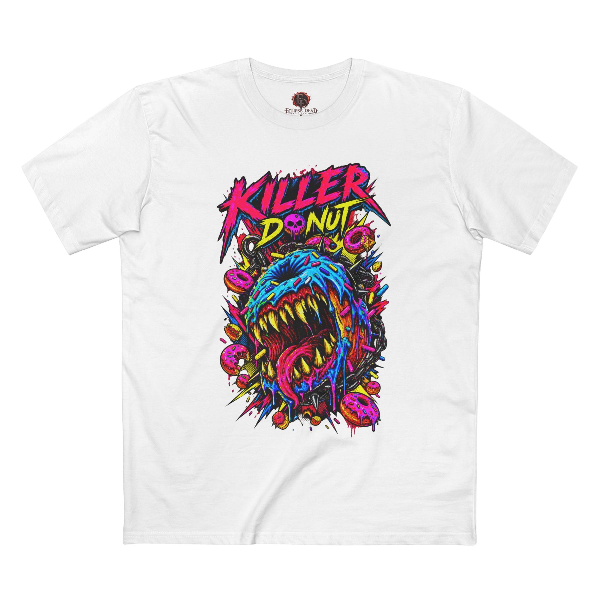 Killer Donut Graphic Tee — Neon Monster Skate Punk T-Shirt