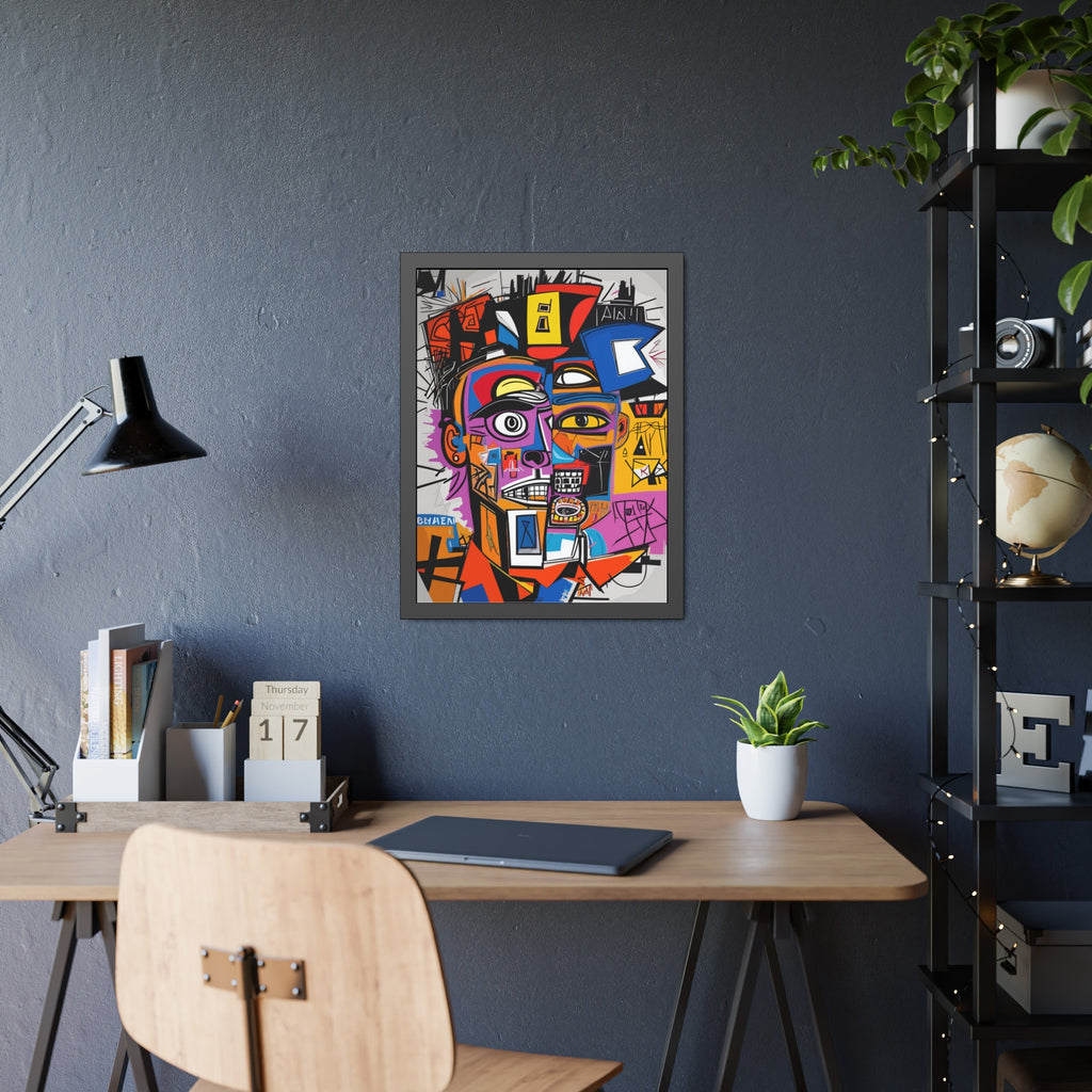 Abstract Street Art Portrait Framed Poster