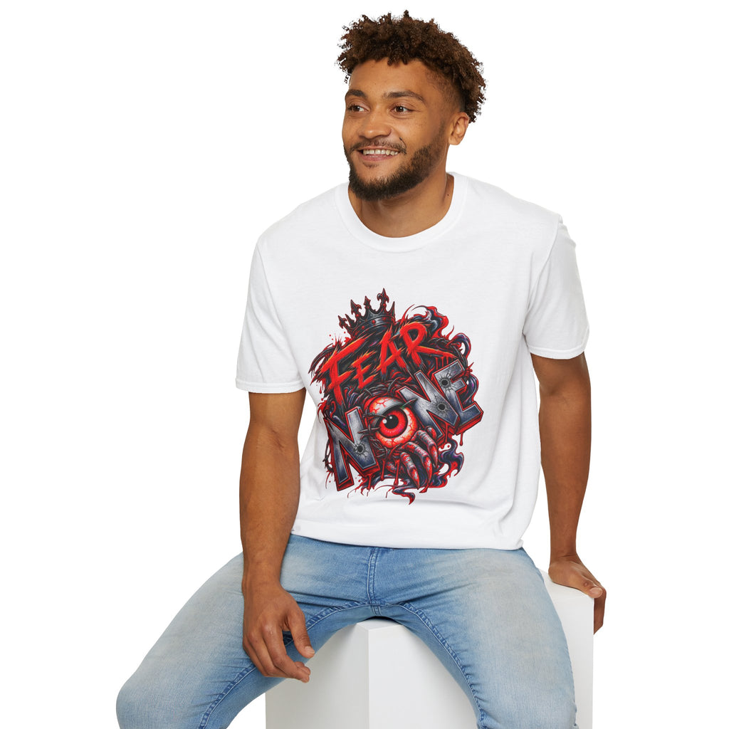 Fear None T-Shirt | Gothic red crown eye horror lettering
