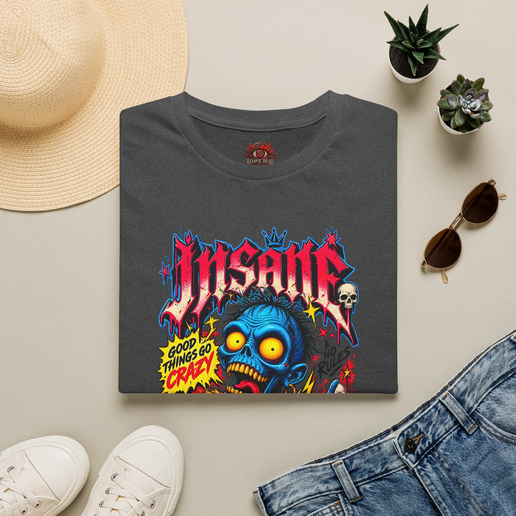 Insane Zombie Graphic Tee — "Good Things Go Crazy" Horror Streetwear