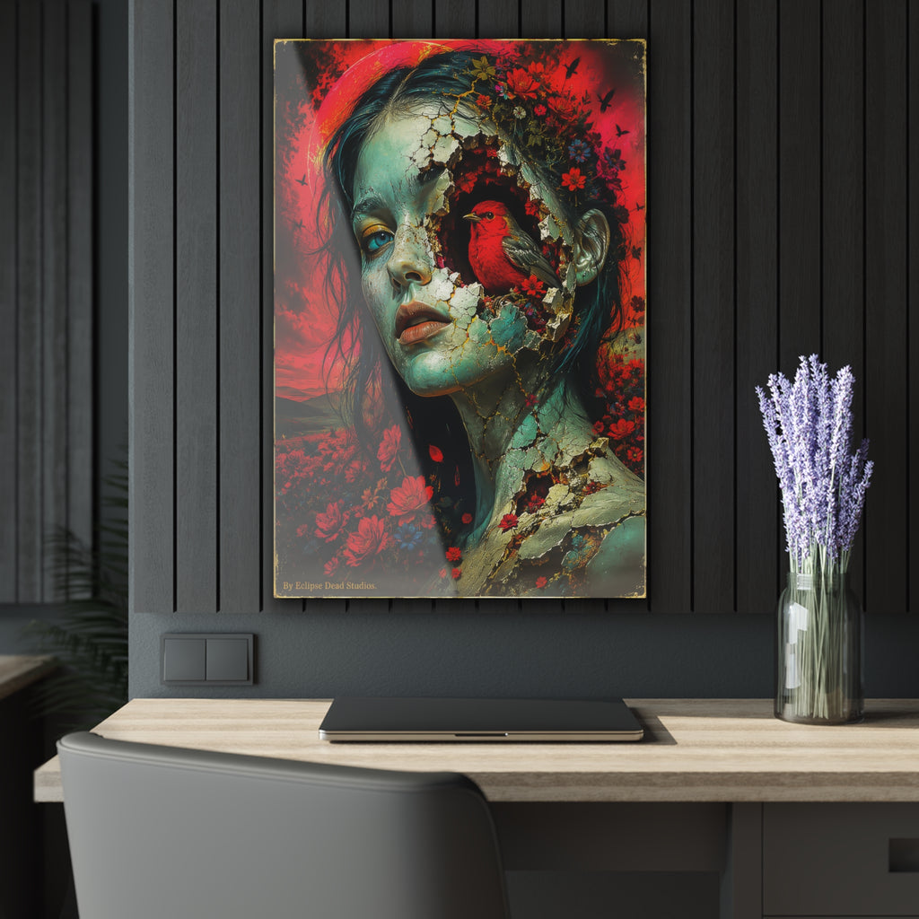 Surreal Floral Portrait Acrylic Print — French Cleat Wall Art