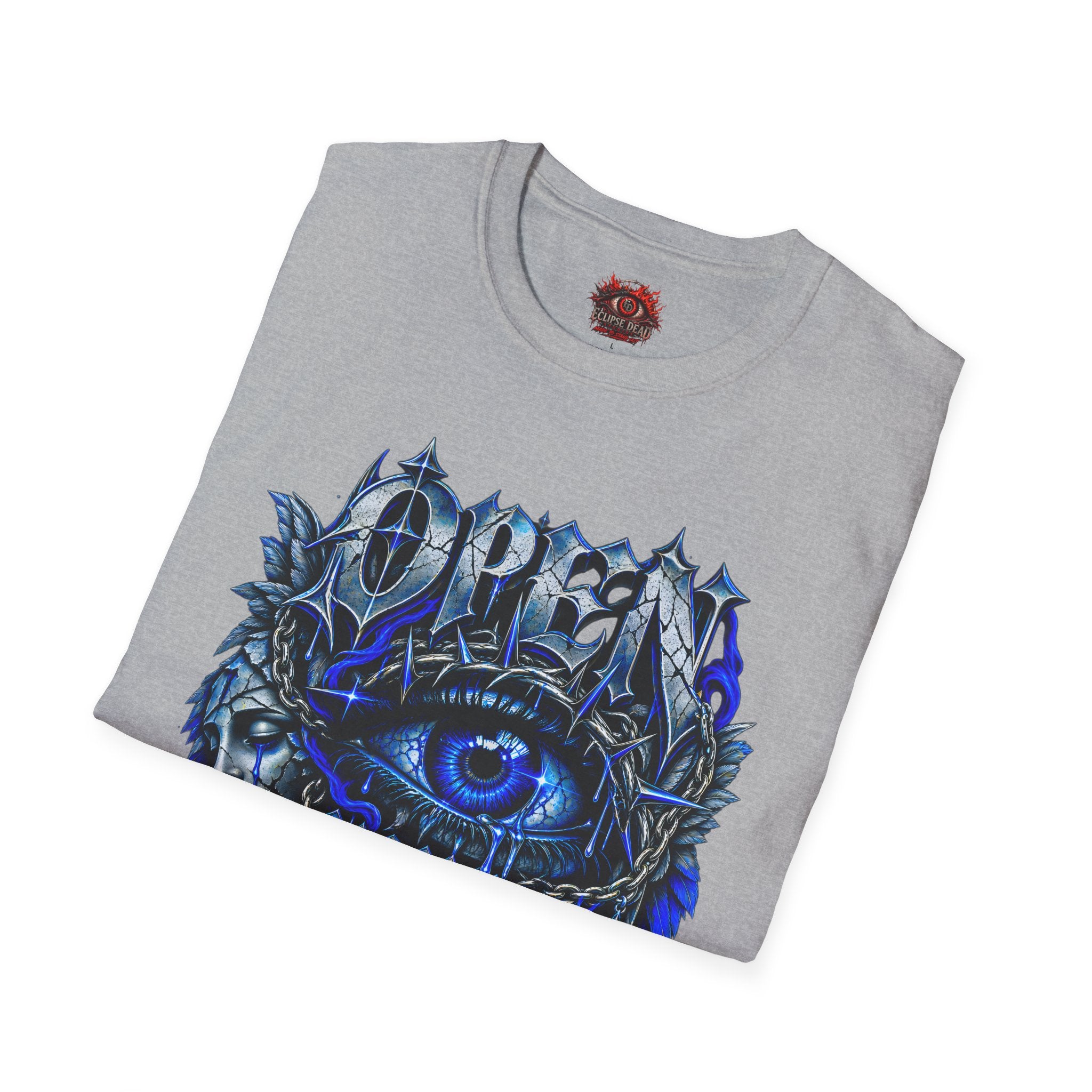 Graphic T-Shirt — "Open Your Eyes" Blue Eye Gothic Design