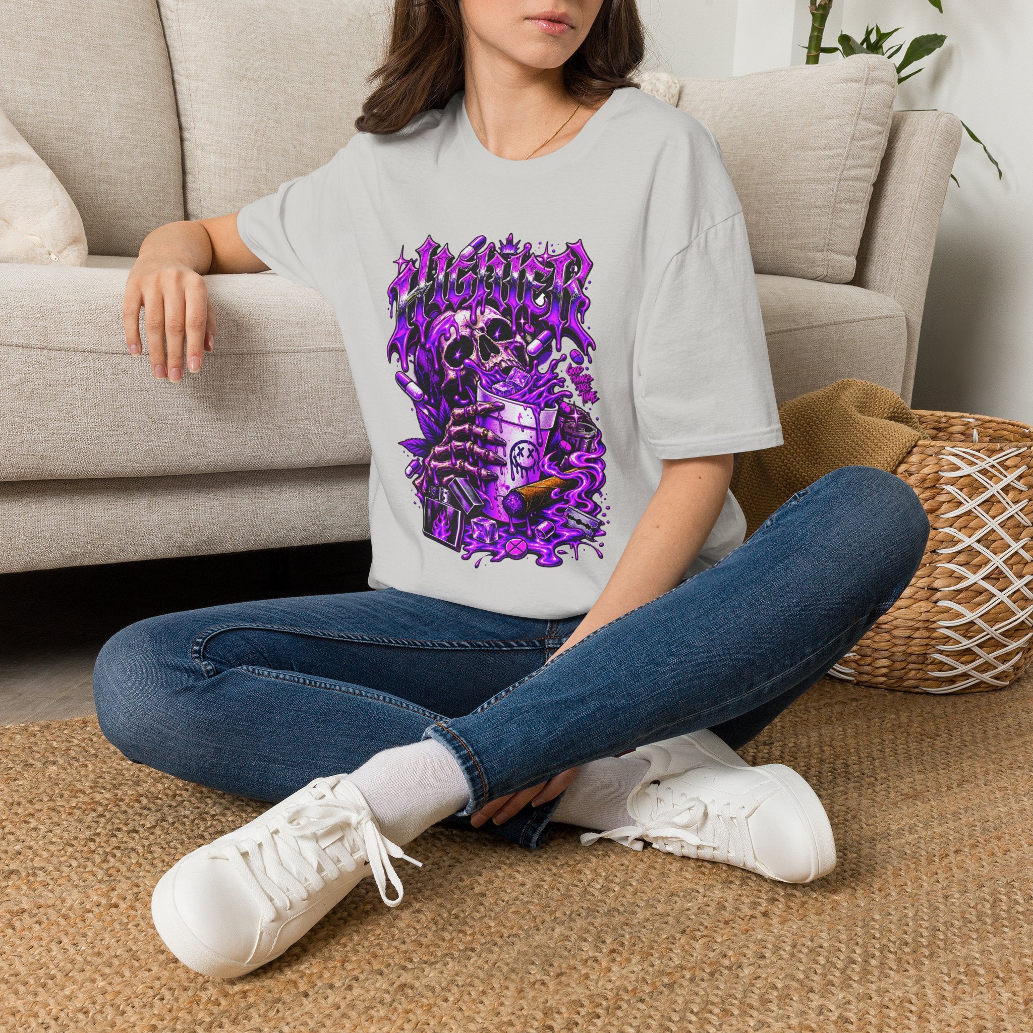 Skull Alchemist T-Shirt — Purple Gothic Potion Graphic Tee