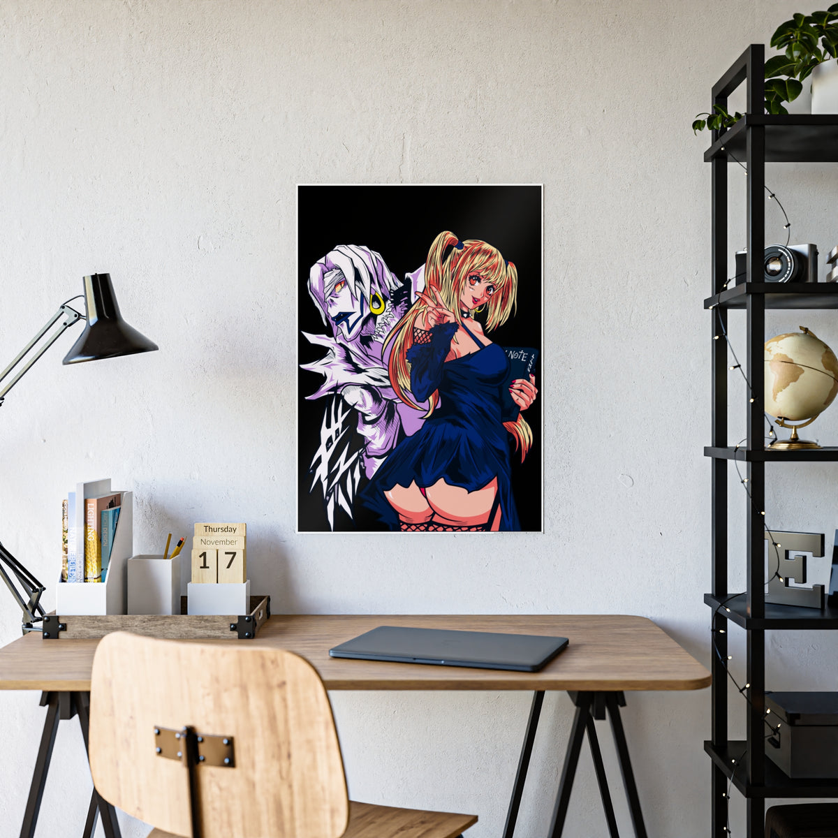 Anime Gloss Poster — Dark Duo Girl & Phantom Art Print