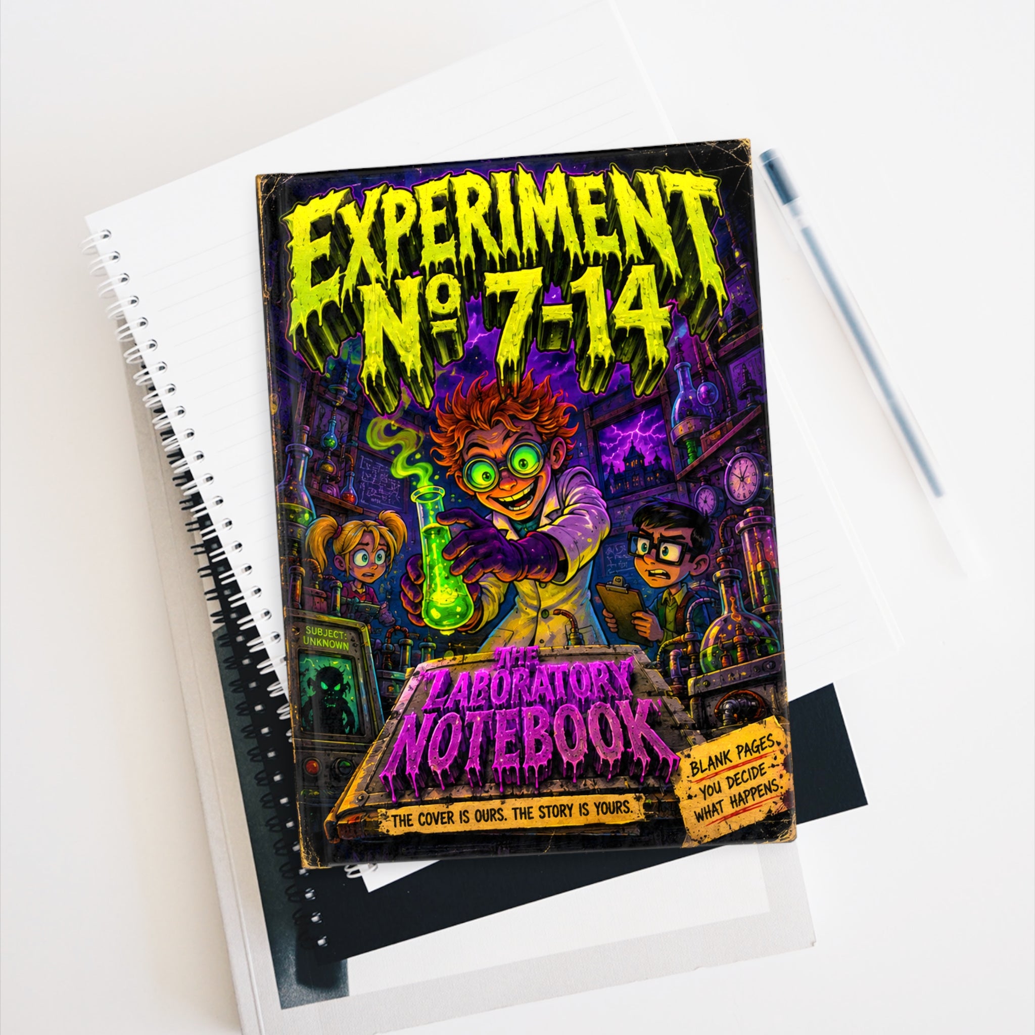 Experiment No. 7-14 Laboratory Notebook — Ruled Journal for Kids & Sci‑Fi Fans
