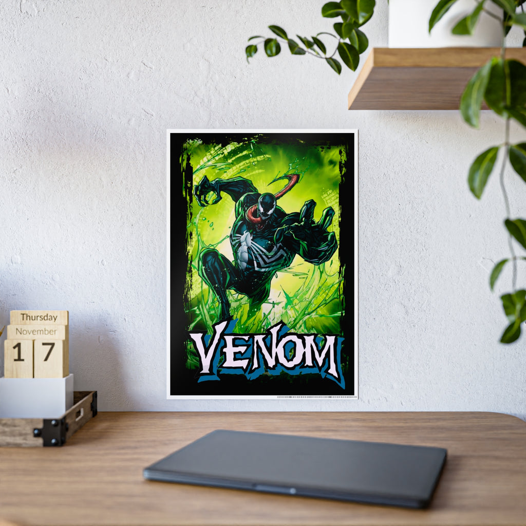Venom Gloss Poster — Green Comic Art Wall Print