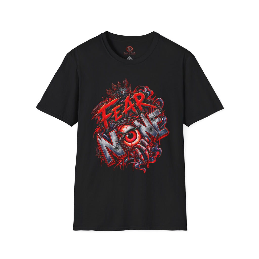 Fear None T-Shirt | Gothic red crown eye horror lettering