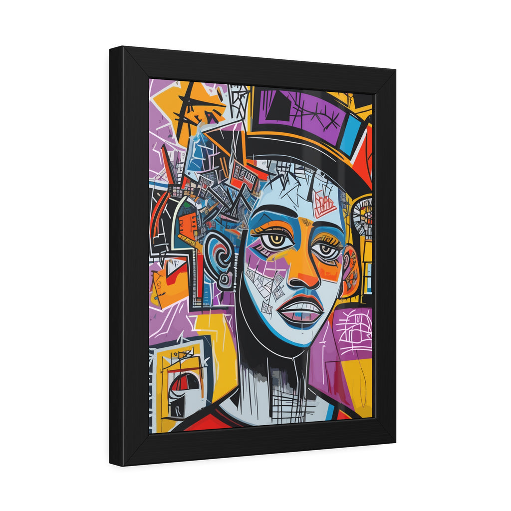 Framed Poster — Colorful Urban Abstract Portrait Wall Art