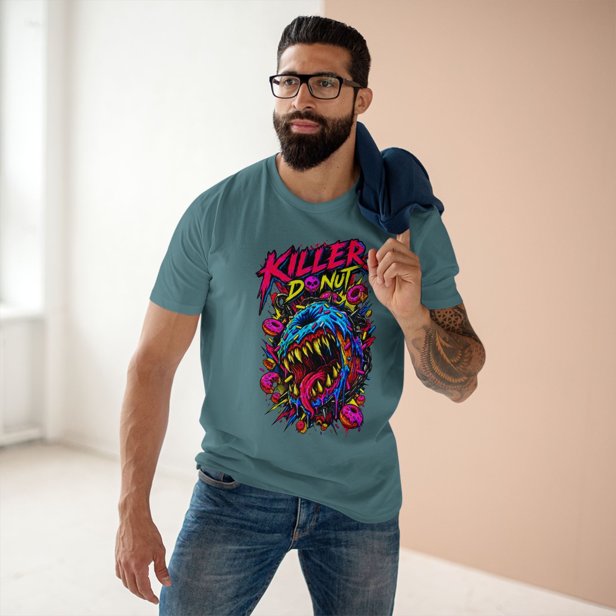 Killer Donut Graphic Tee — Neon Monster Skate Punk T-Shirt