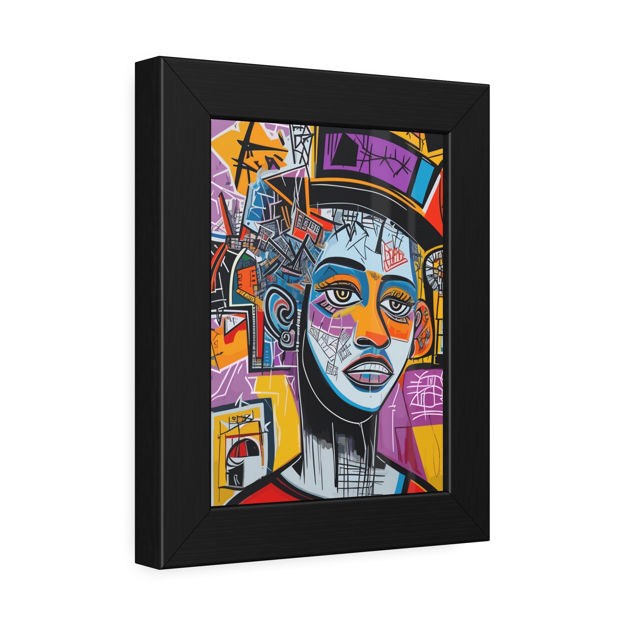 Framed Poster — Colorful Urban Abstract Portrait Wall Art