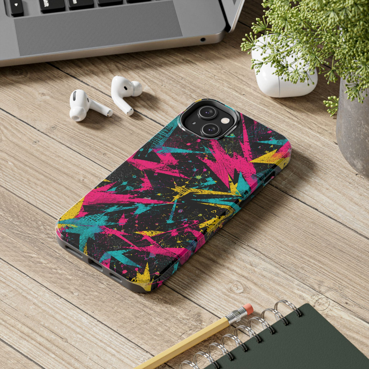 Abstract Neon Splash Tough Phone Case