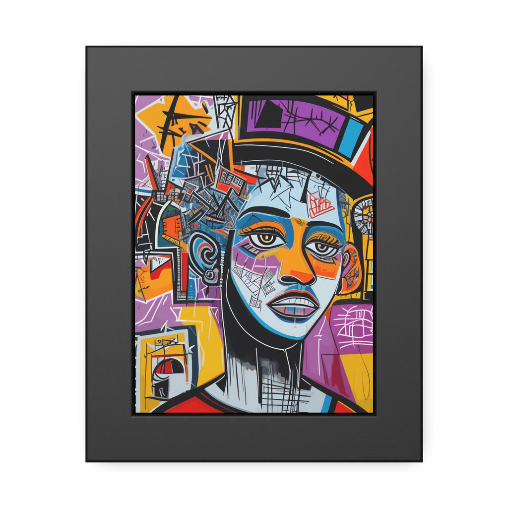 Framed Poster — Colorful Urban Abstract Portrait Wall Art