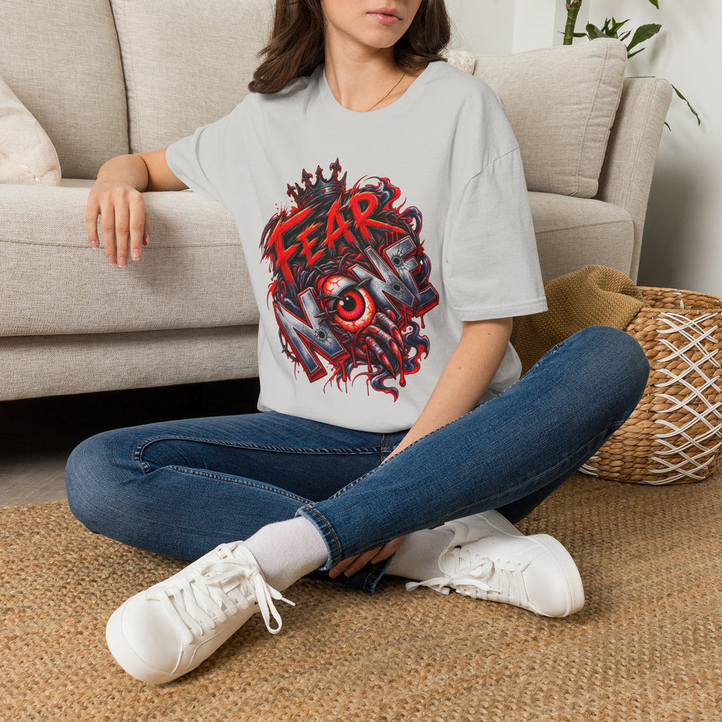 Fear None T-Shirt | Gothic red crown eye horror lettering