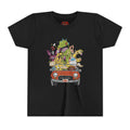 Kids Cartoon Road Trip Tee — Colorful Animal Crew Driving Graphic Youth Shirt