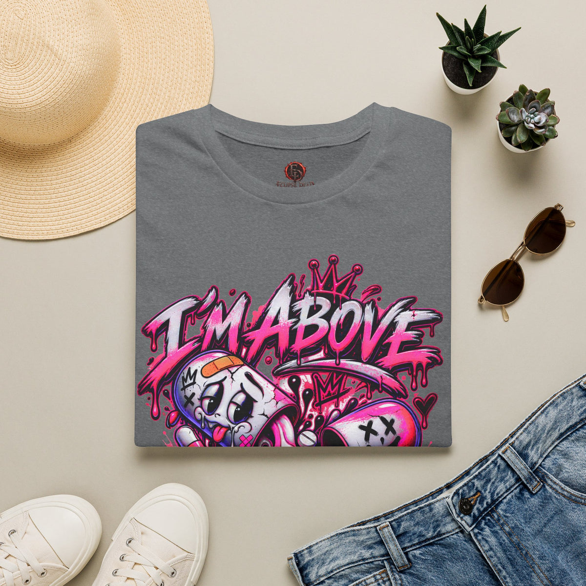 I’m Above Okay T-Shirt | Graffiti Skull Crown Streetwear Tee