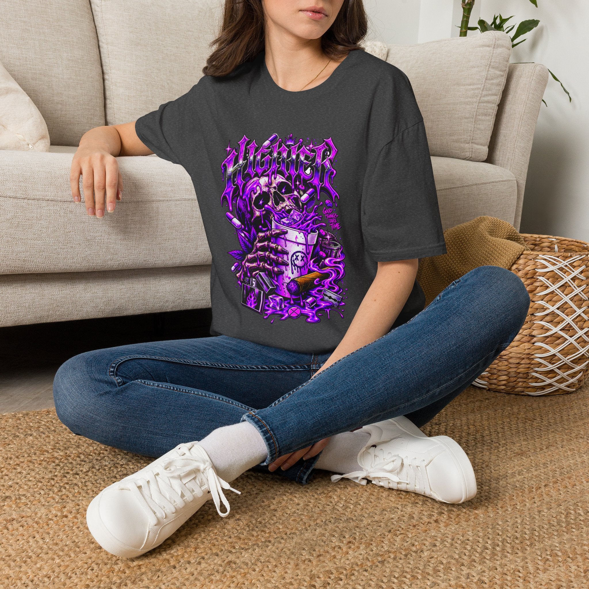 Skull Alchemist T-Shirt — Purple Gothic Potion Graphic Tee