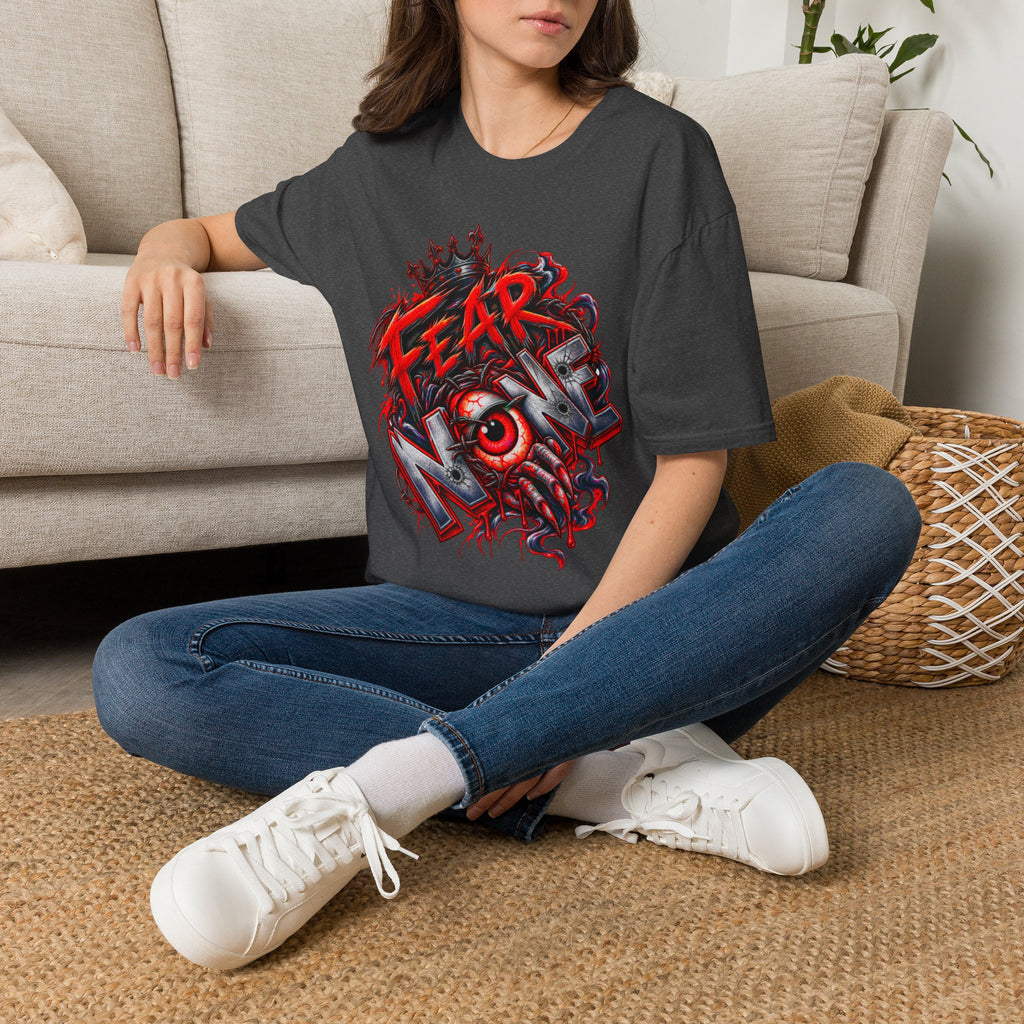 Fear None T-Shirt | Gothic red crown eye horror lettering