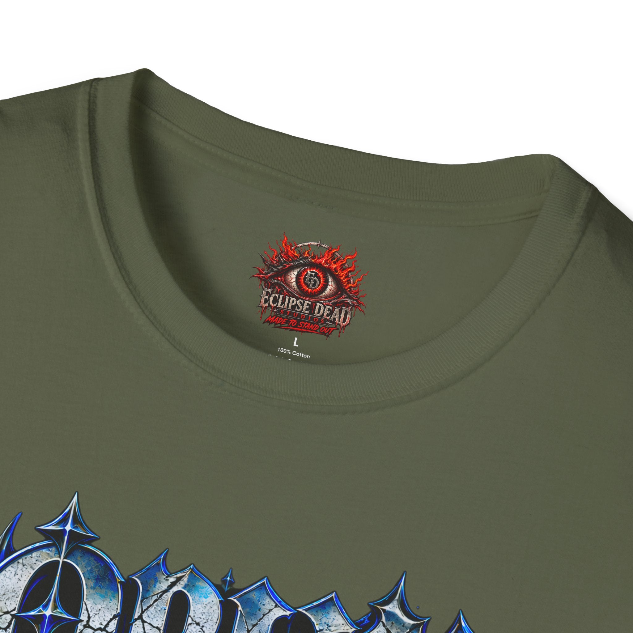 Graphic T-Shirt — "Open Your Eyes" Blue Eye Gothic Design