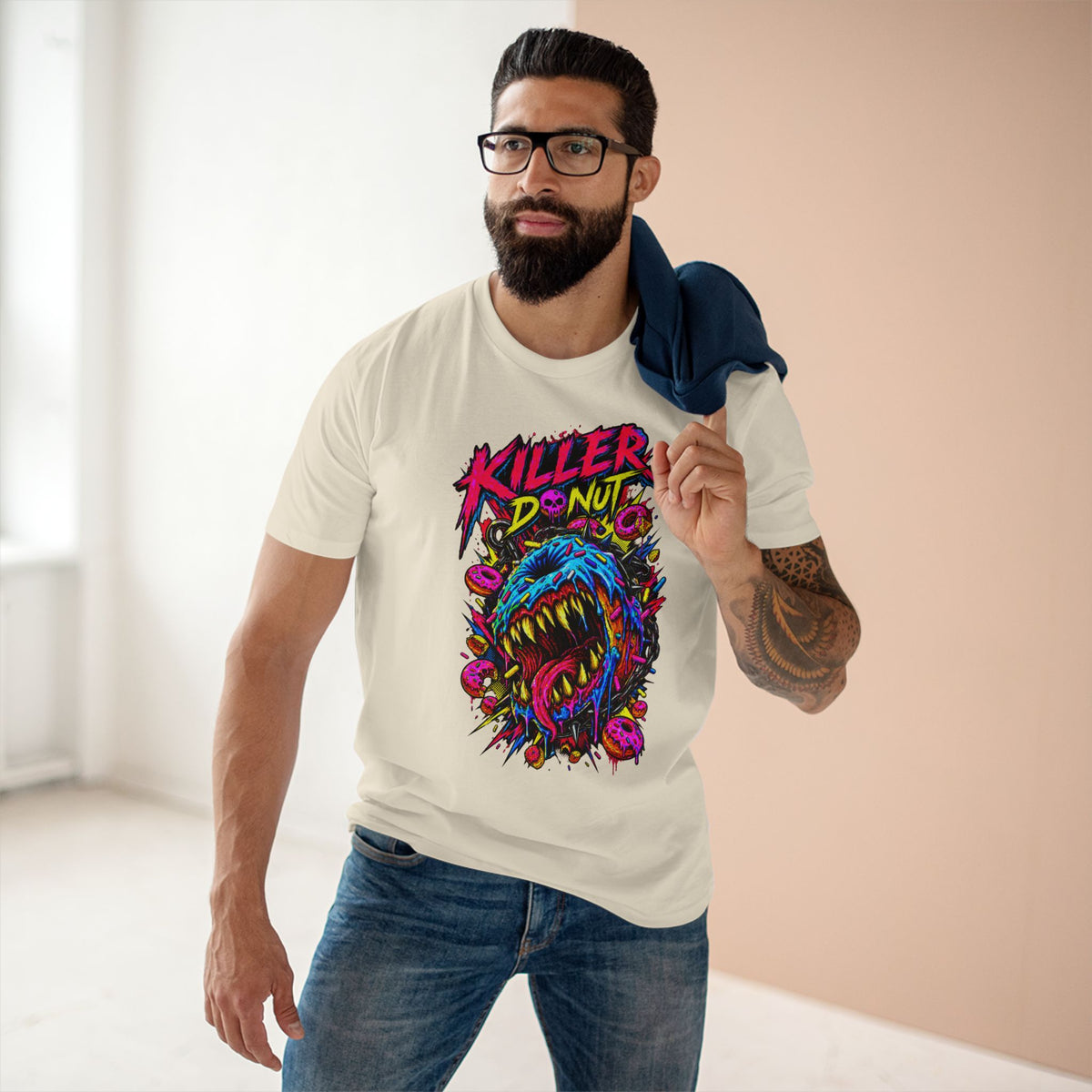 Killer Donut Graphic Tee — Neon Monster Skate Punk T-Shirt