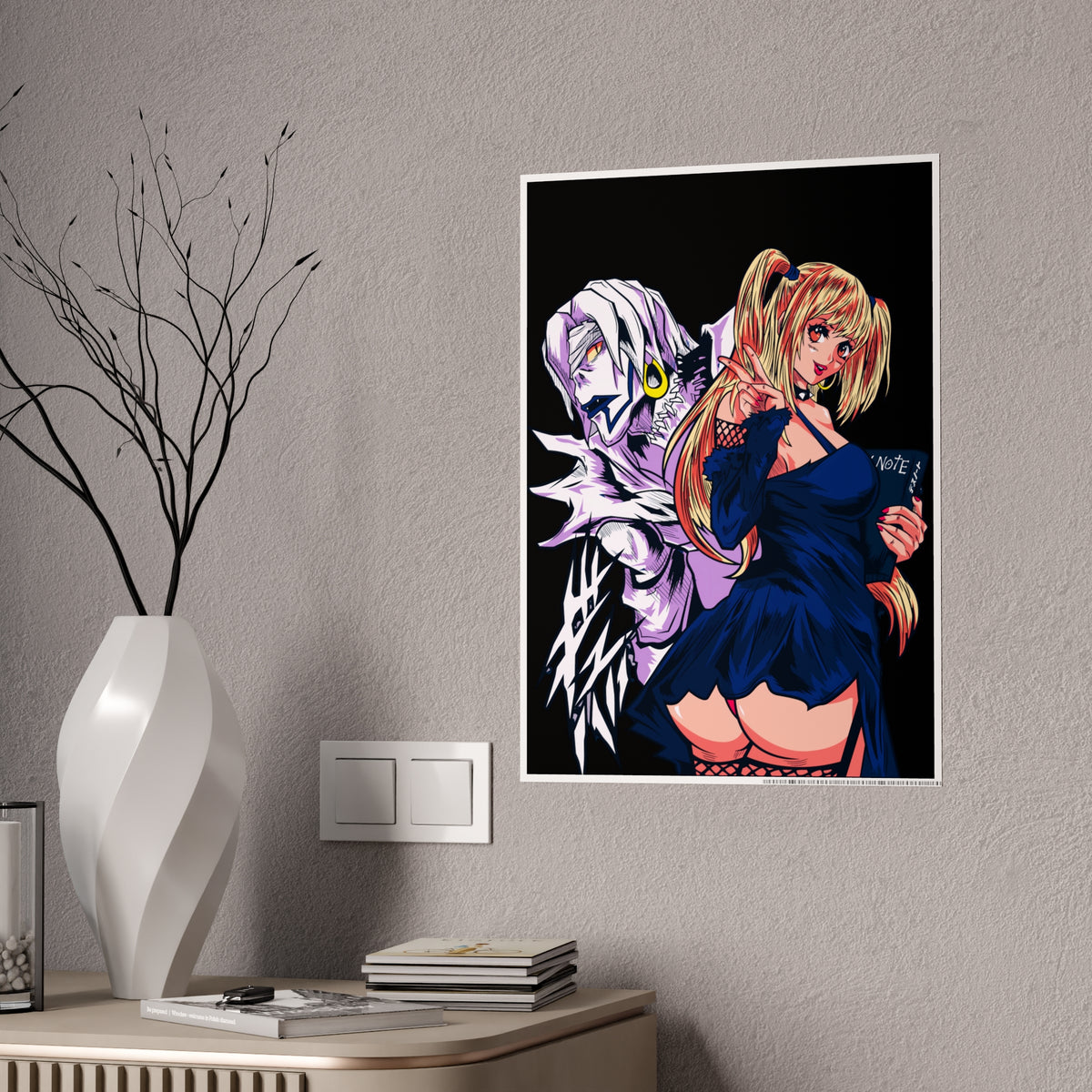 Anime Gloss Poster — Dark Duo Girl & Phantom Art Print