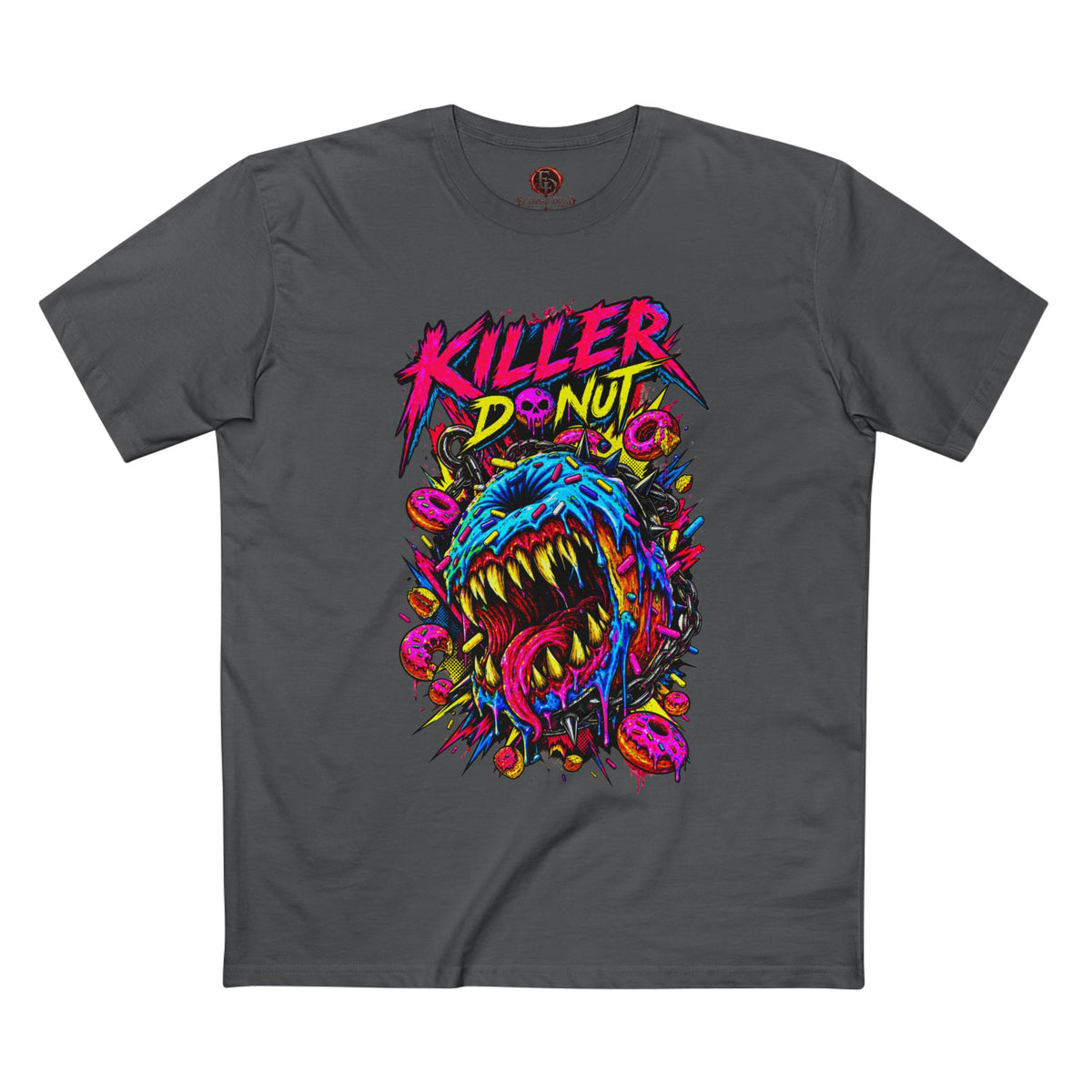 Killer Donut Graphic Tee — Neon Monster Skate Punk T-Shirt