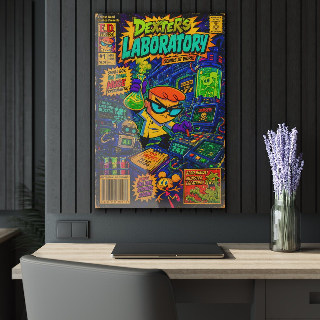 Dexter's Laboratory Comic Style Acrylic Print — Retro Cartoon Wall Art (French Cleat Hanging)