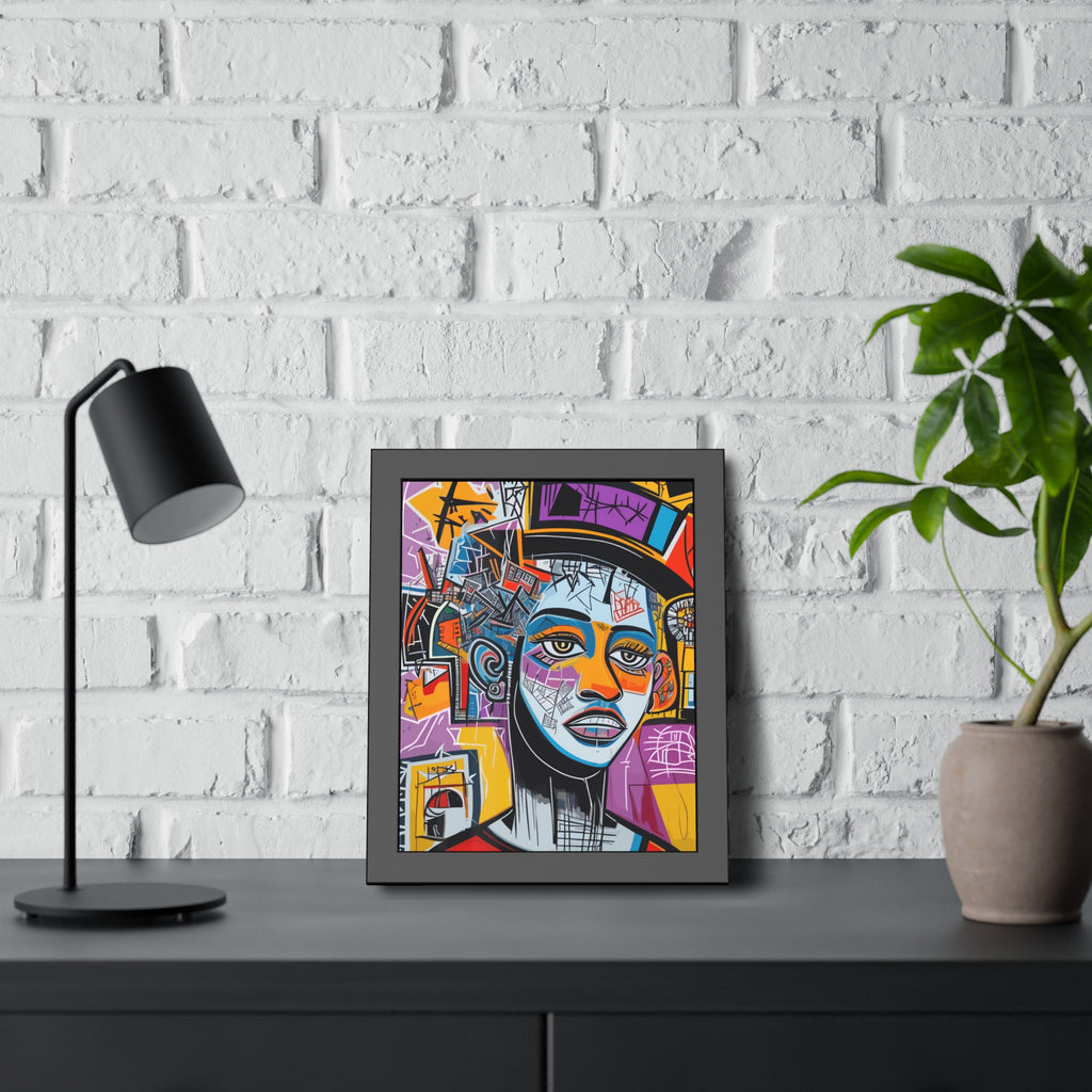 Framed Poster — Colorful Urban Abstract Portrait Wall Art
