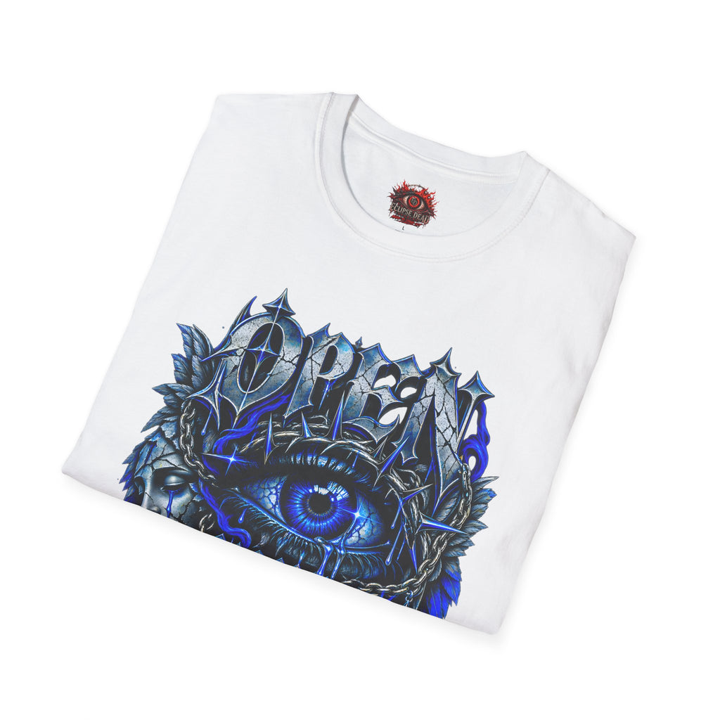 Graphic T-Shirt — "Open Your Eyes" Blue Eye Gothic Design