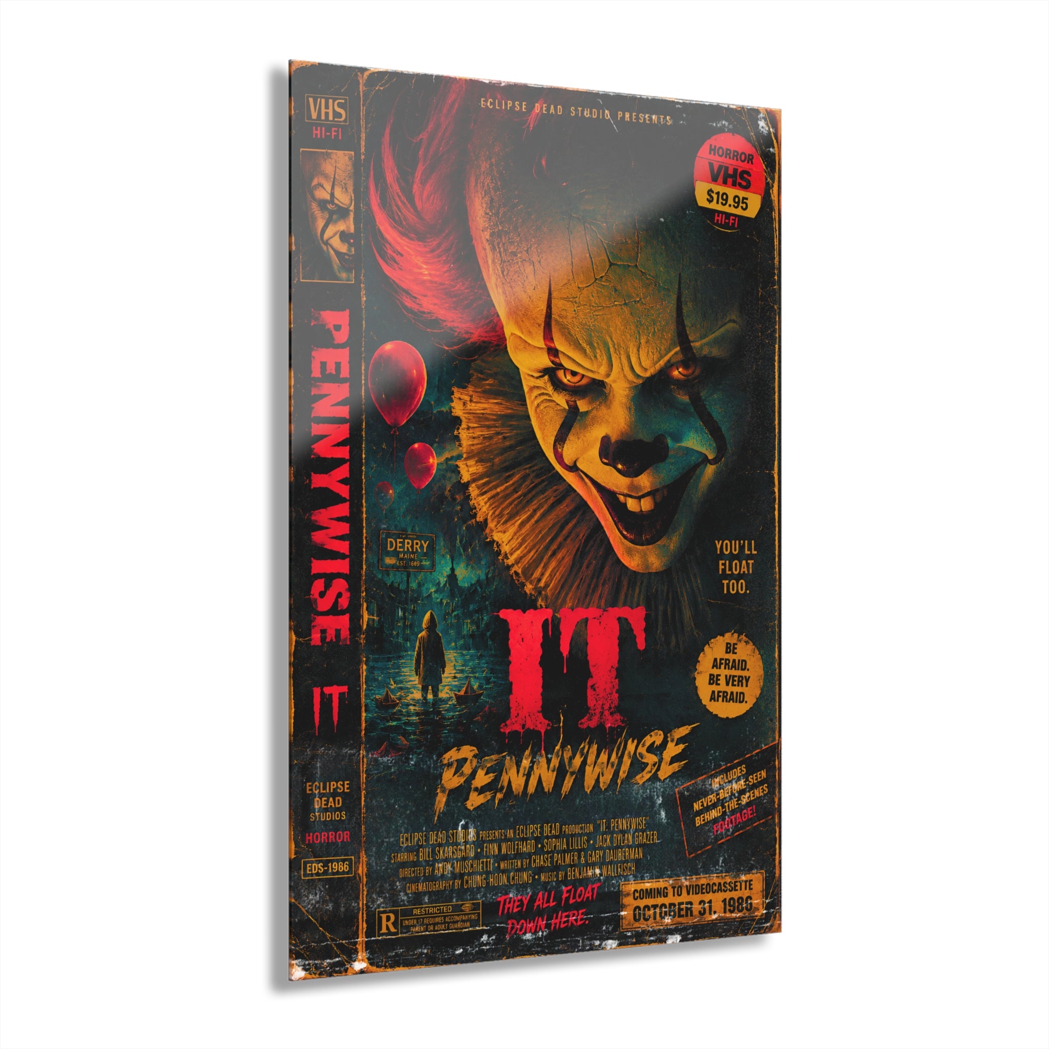 Acrylic Print — Pennywise IT Horror Wall Art (French Cleat Hanging)