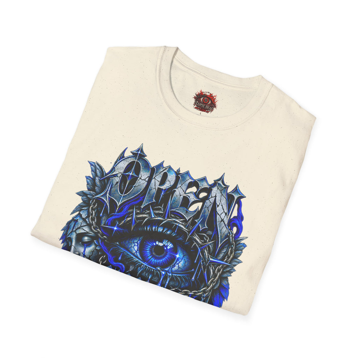 Graphic T-Shirt — "Open Your Eyes" Blue Eye Gothic Design