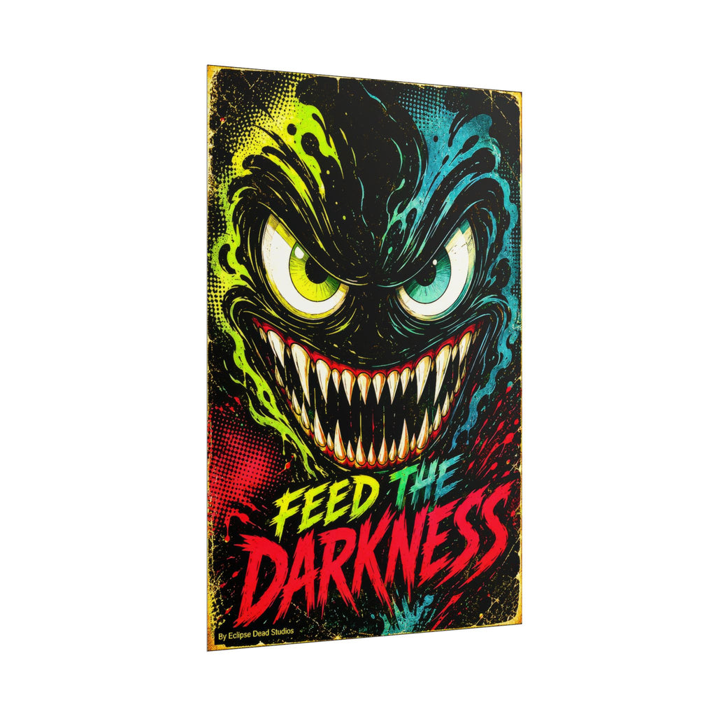 Feed the Darkness Poster Neon Horror Art Wall Print