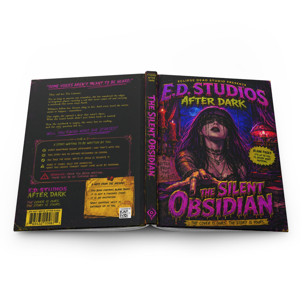 The Silent Obsidian Hardcover Journal | Gothic Horror Notebook