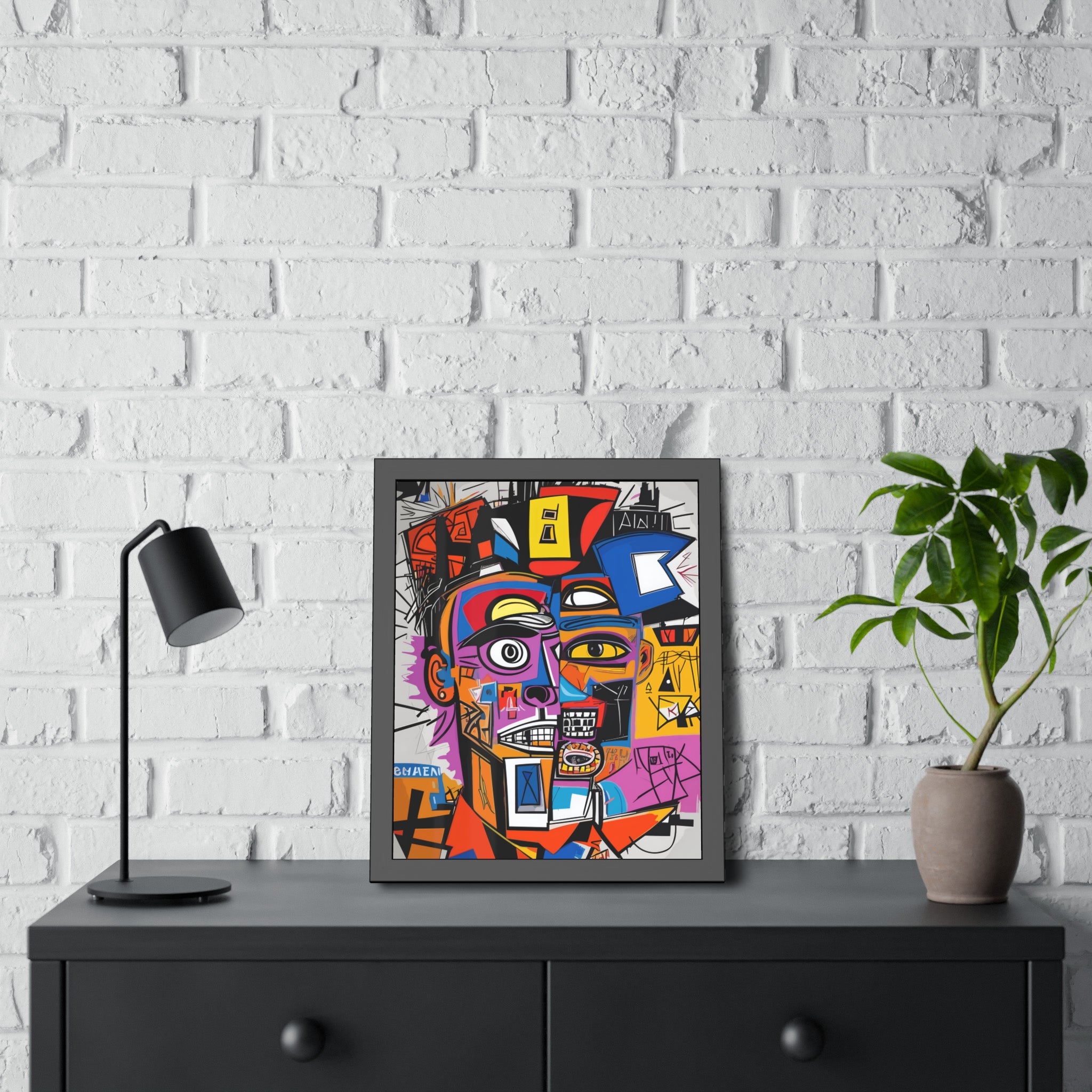 Abstract Street Art Portrait Framed Poster