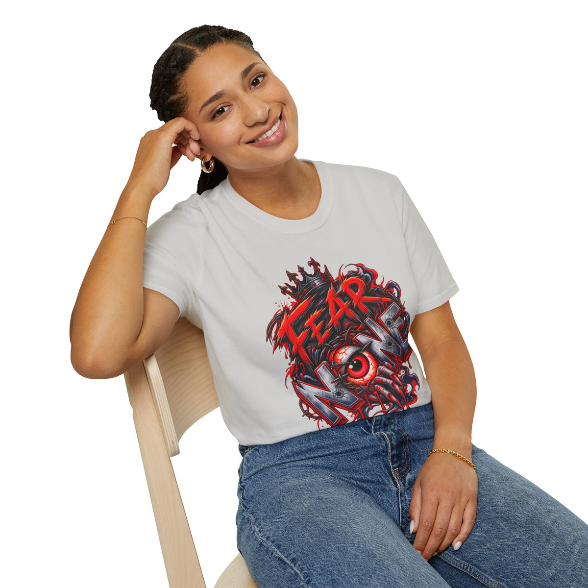 Fear None T-Shirt | Gothic red crown eye horror lettering