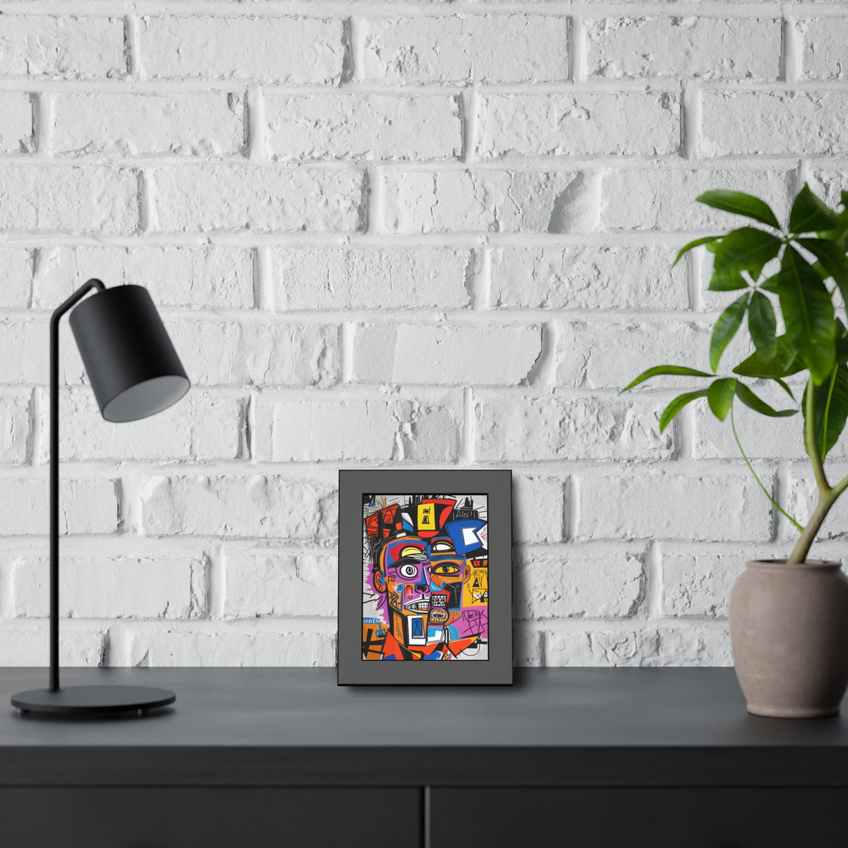 Abstract Street Art Portrait Framed Poster