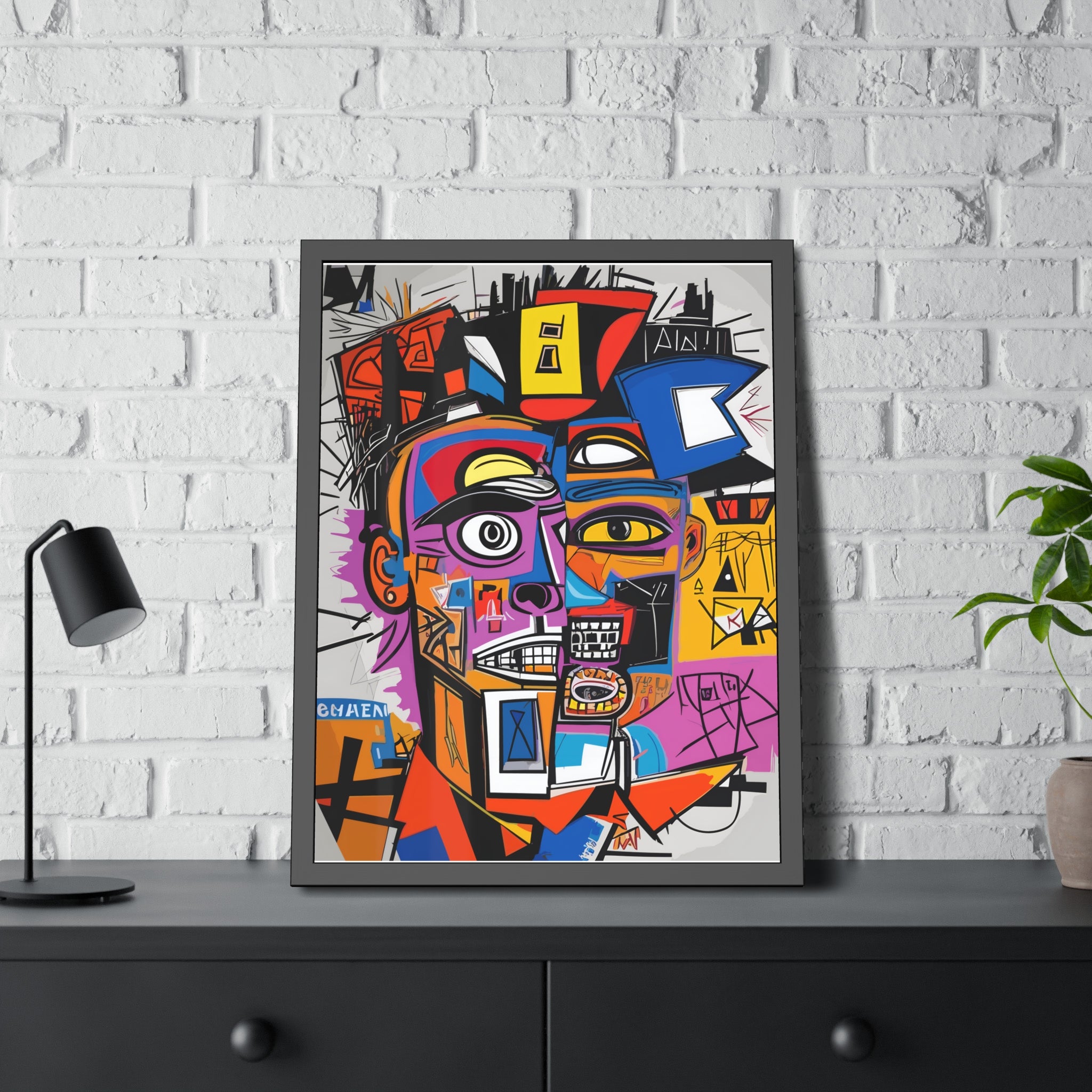 Abstract Street Art Portrait Framed Poster