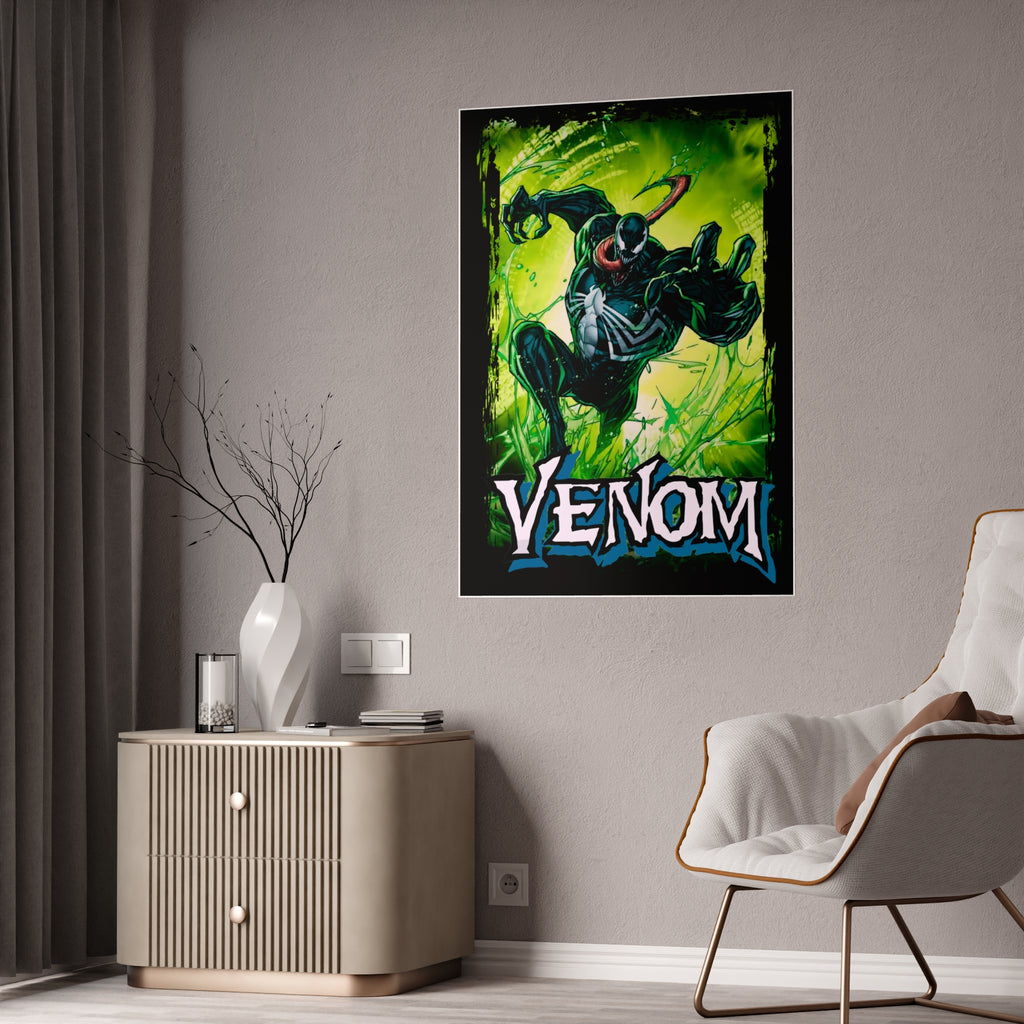 Venom Gloss Poster — Green Comic Art Wall Print