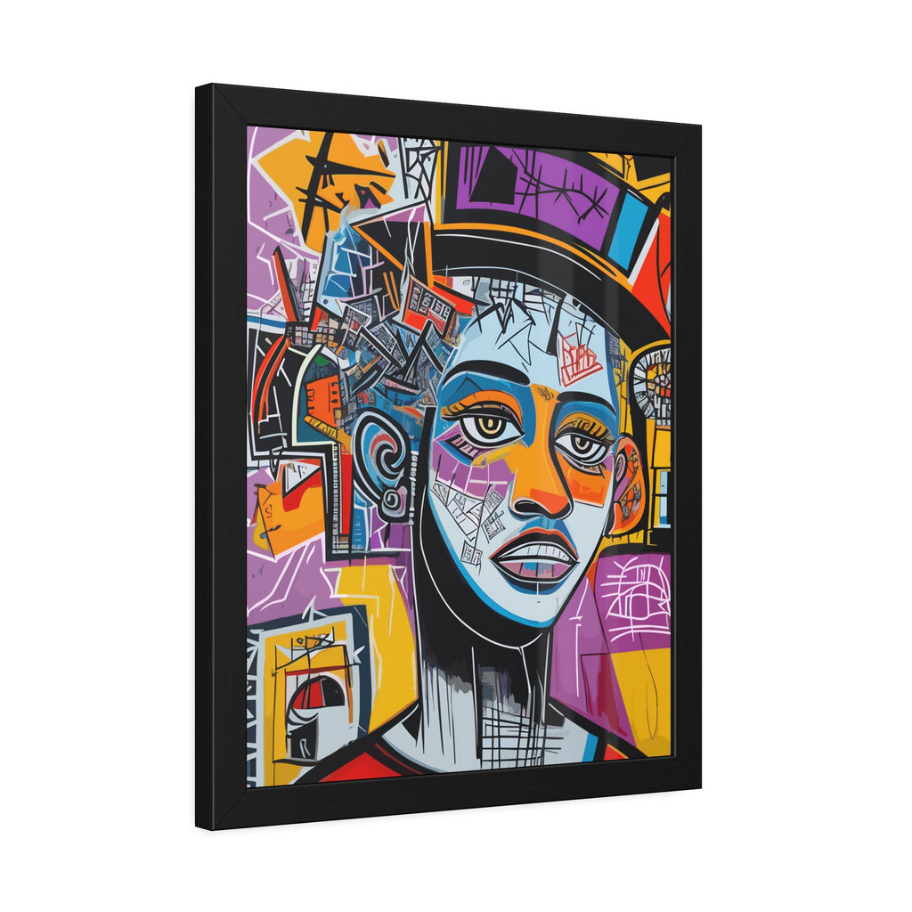 Framed Poster — Colorful Urban Abstract Portrait Wall Art