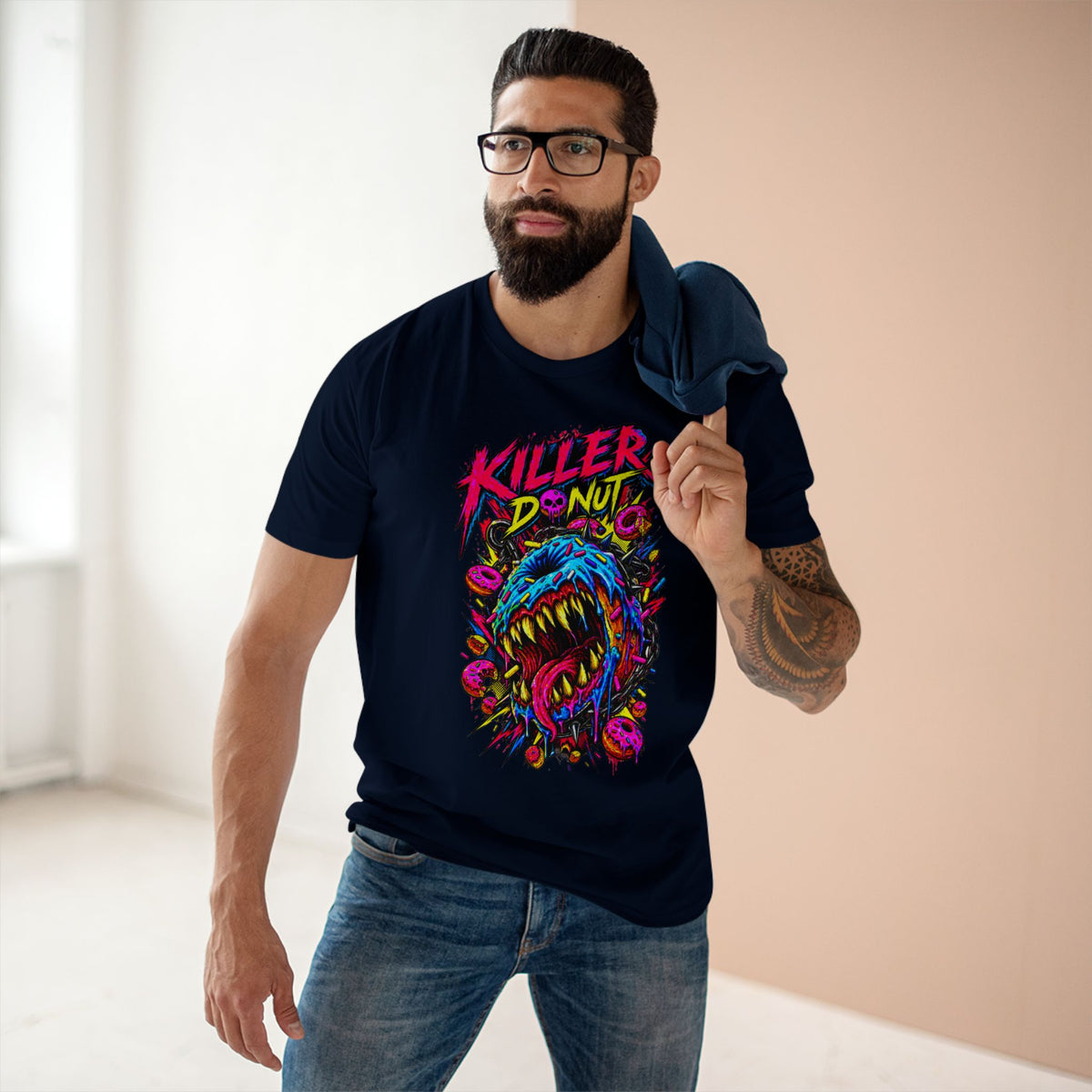 Killer Donut Graphic Tee — Neon Monster Skate Punk T-Shirt