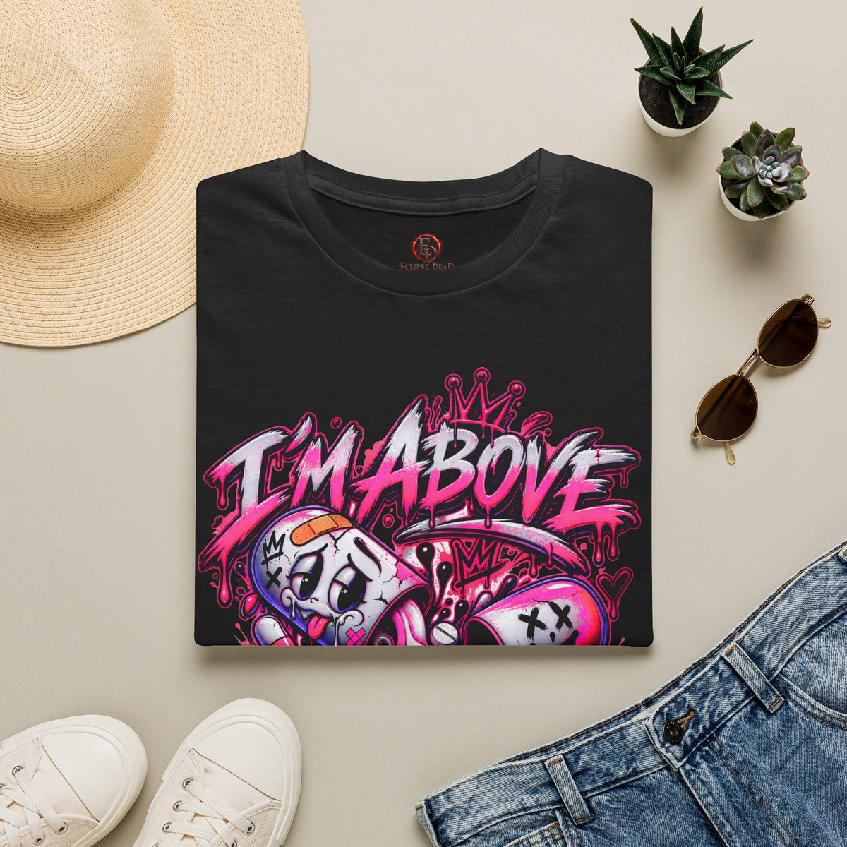 I’m Above Okay T-Shirt | Graffiti Skull Crown Streetwear Tee