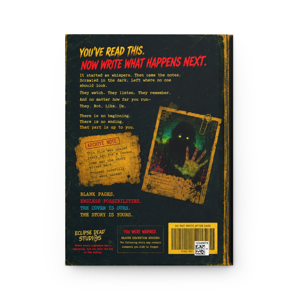 Horror Hardcover Journal — "They Not Like Us" Lined Story Notebook