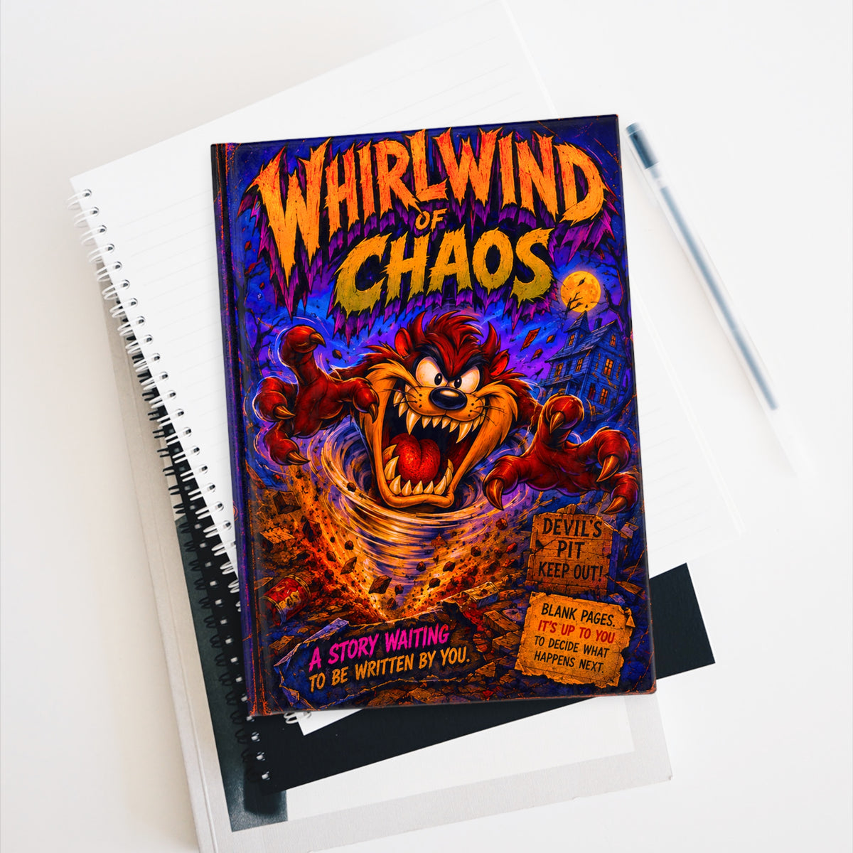 'Whirlwind of Chaos' Ruled Lined Notebook