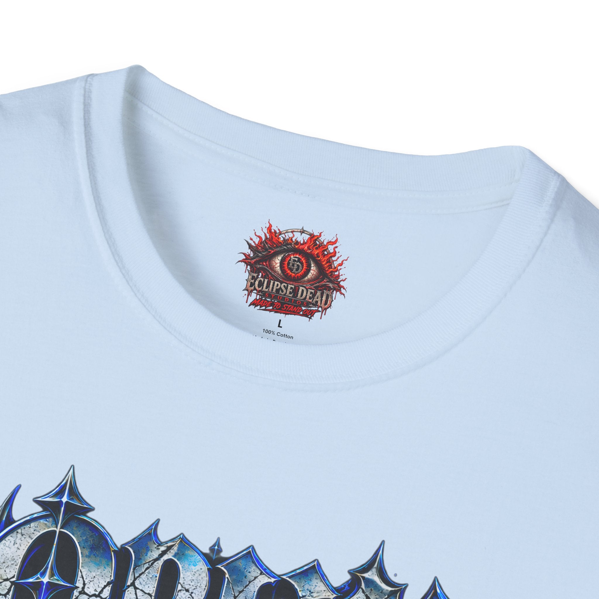 Graphic T-Shirt — "Open Your Eyes" Blue Eye Gothic Design