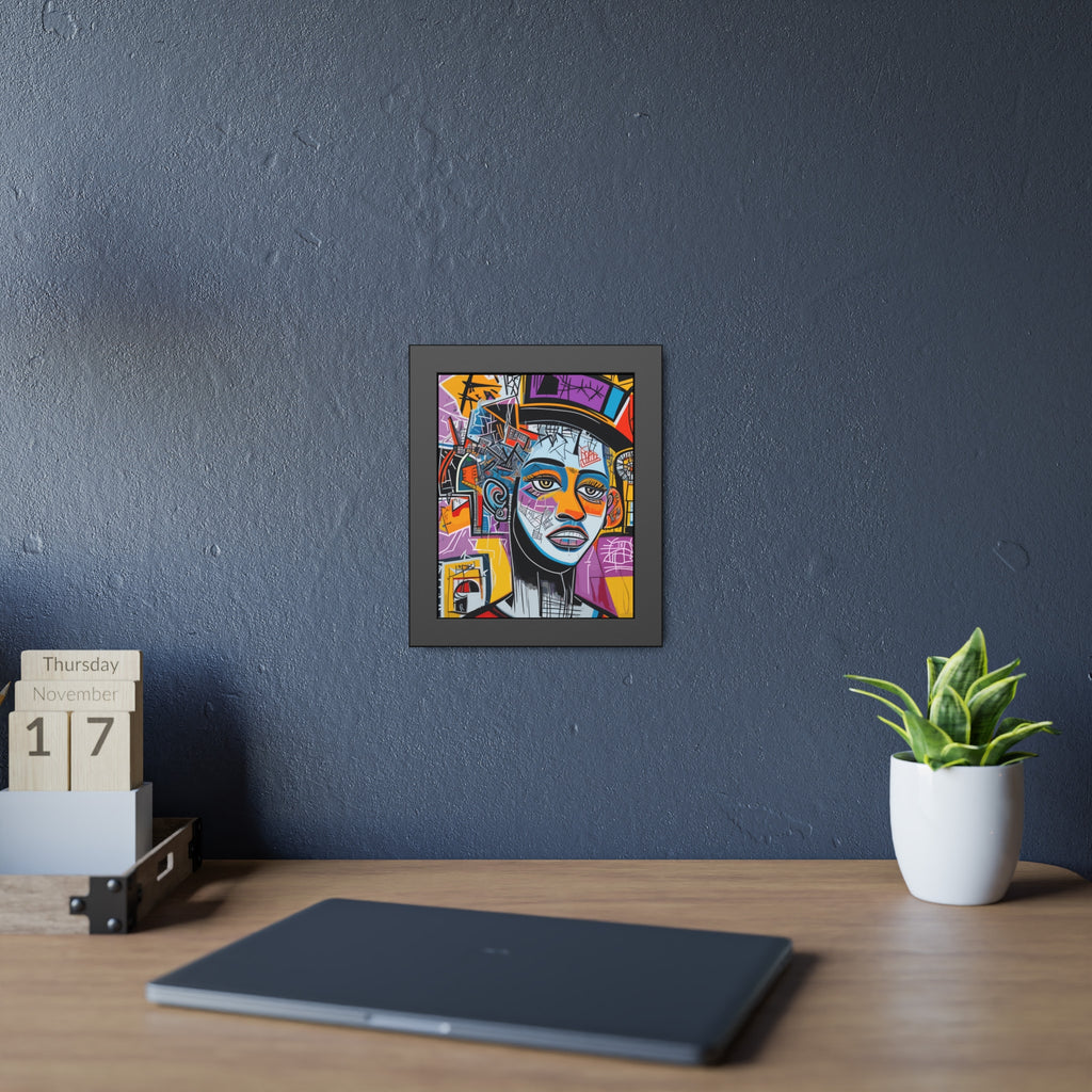 Framed Poster — Colorful Urban Abstract Portrait Wall Art