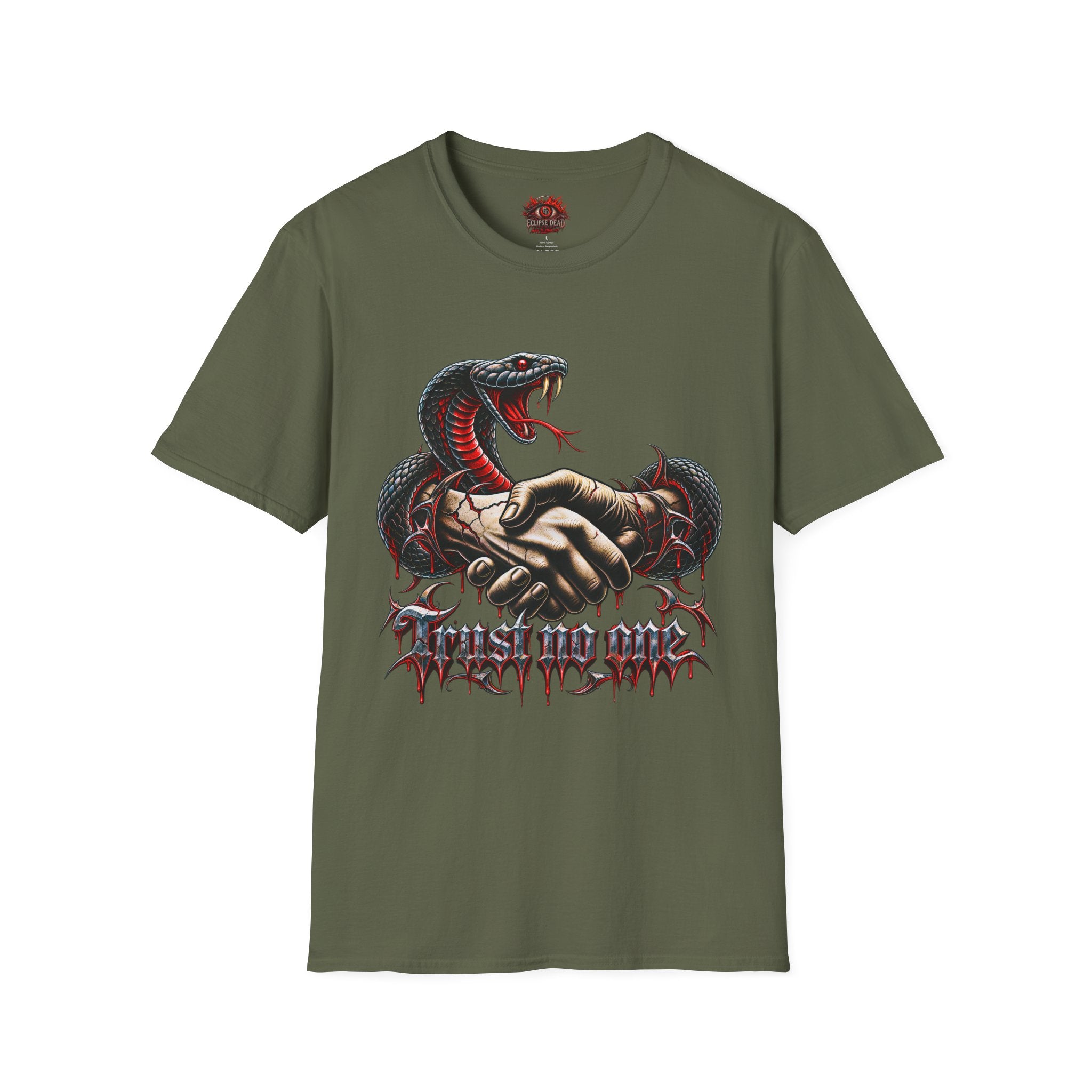 Trust No One T-Shirt — Venomous Serpent Graphic Tee