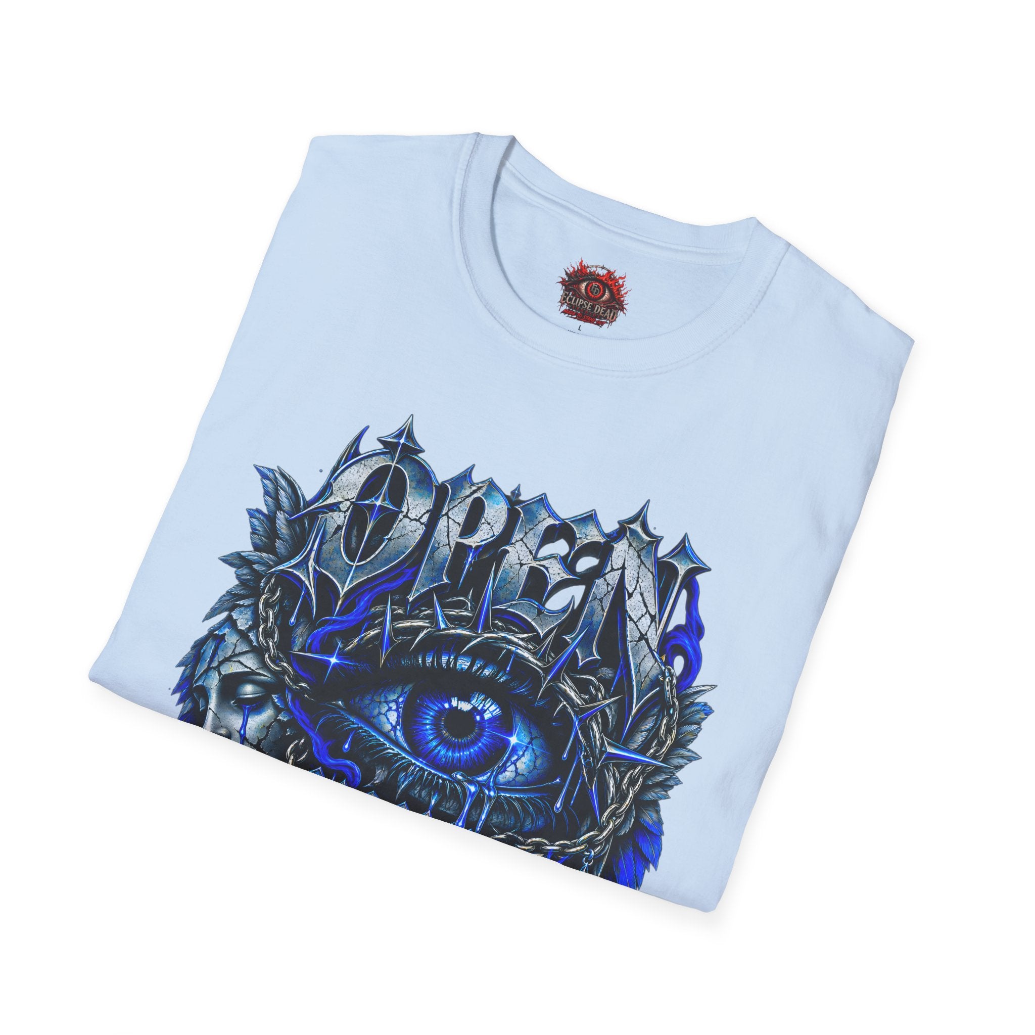 Graphic T-Shirt — "Open Your Eyes" Blue Eye Gothic Design