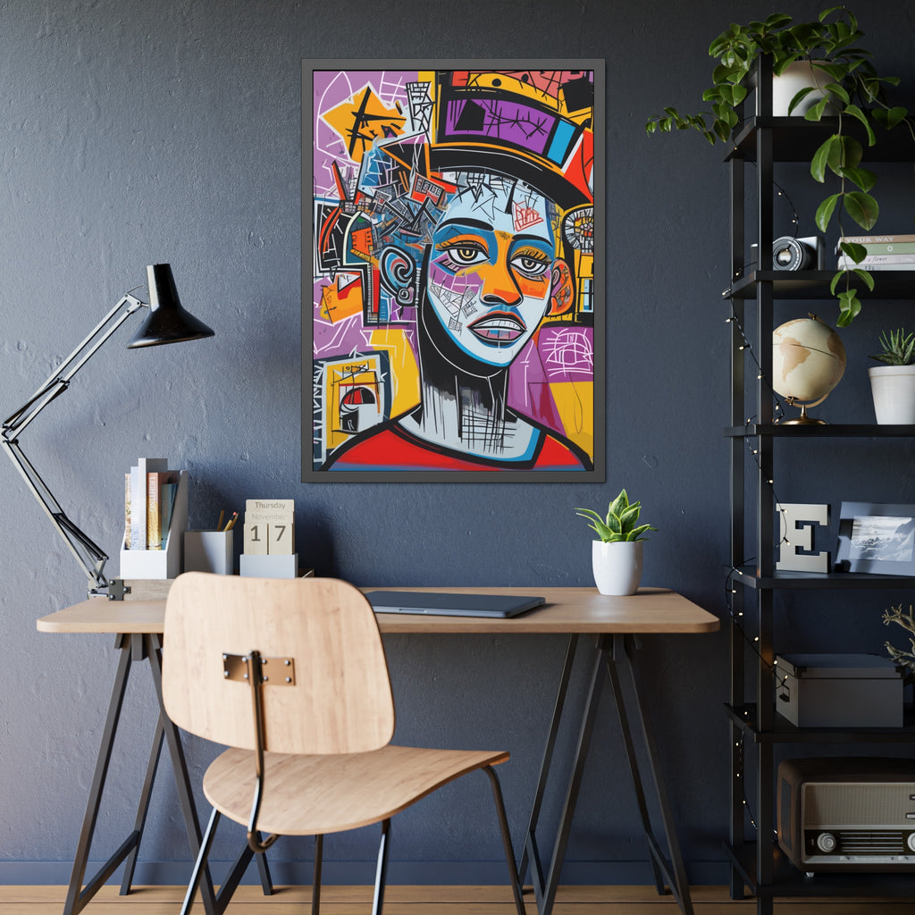 Framed Poster — Colorful Urban Abstract Portrait Wall Art