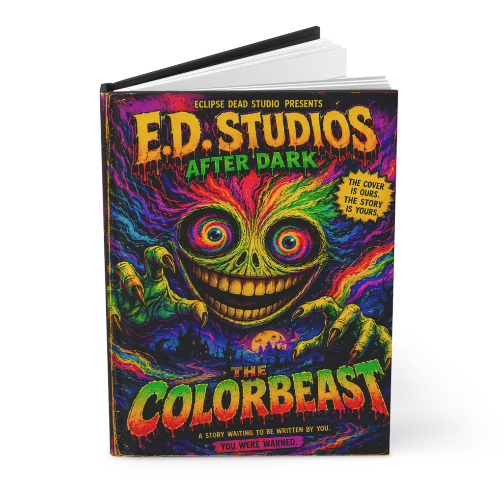Colorbeast Horror Illustration Hardcover Journal | Neon Creepy Monster Notebook